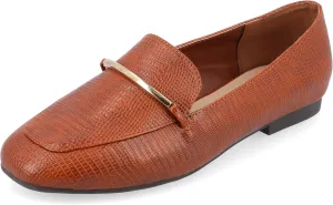 Journee Womens Loafer Flat Notched Topline Square Toe Slip-On Block Heel - Wrenn Casual Dress Shoe