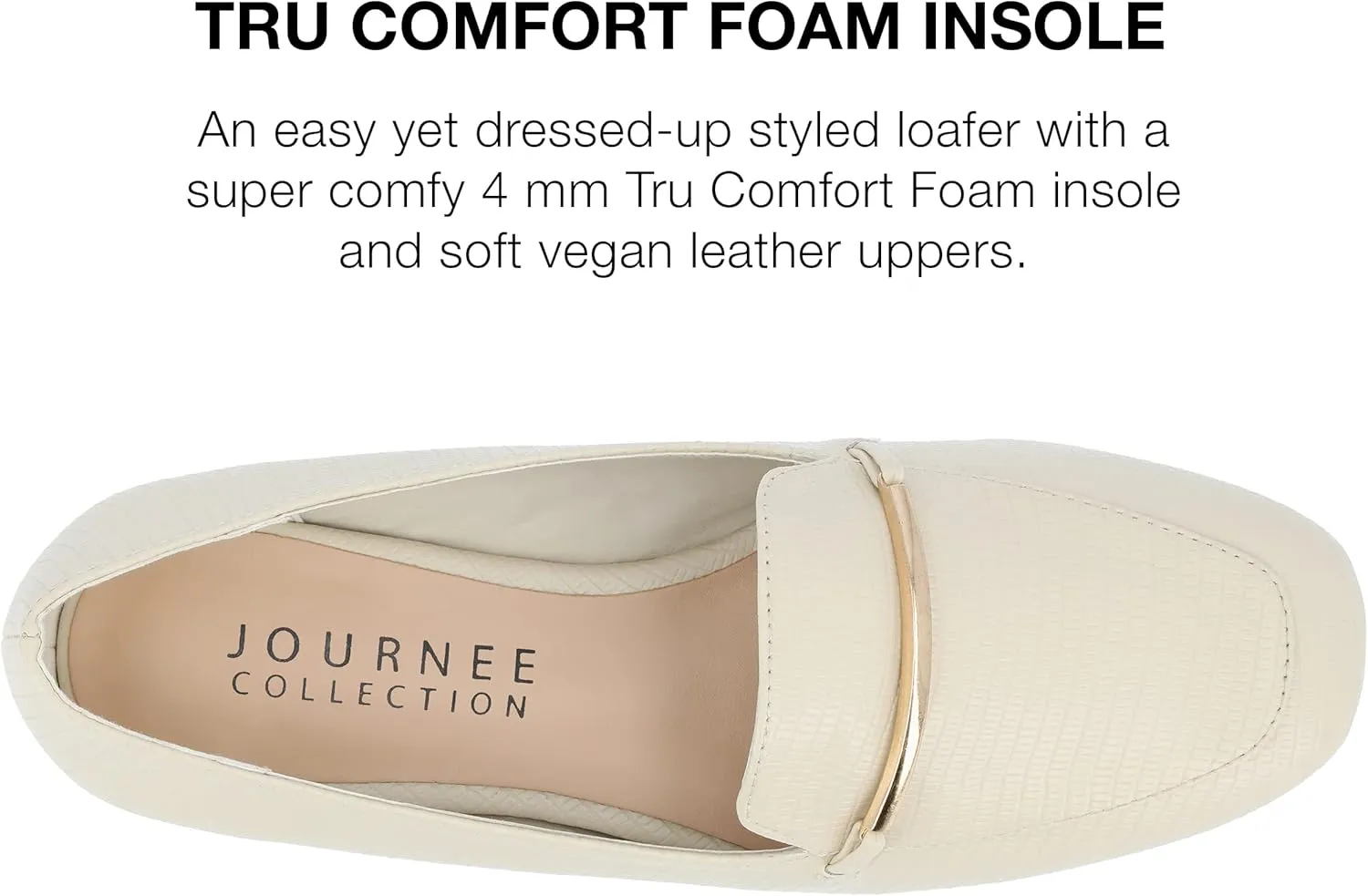Journee Womens Loafer Flat Notched Topline Square Toe Slip-On Block Heel - Wrenn Casual Dress Shoe