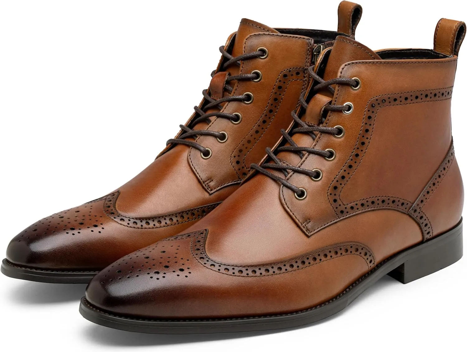Jousen Mens Boots Leather Dress Boots for Mens Cap-Toe Fashion Boots for Men