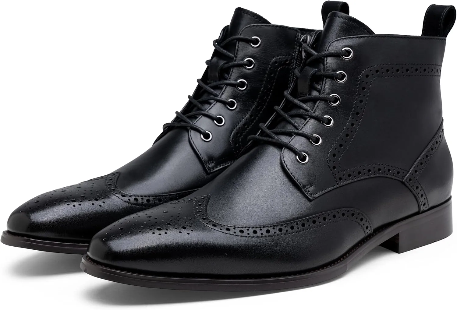 Jousen Mens Boots Leather Dress Boots for Mens Cap-Toe Fashion Boots for Men