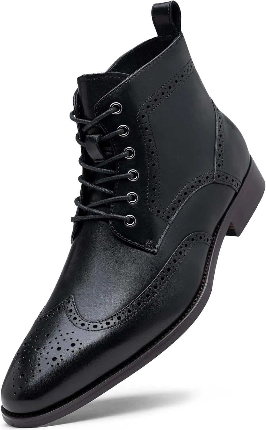 Jousen Mens Boots Leather Dress Boots for Mens Cap-Toe Fashion Boots for Men