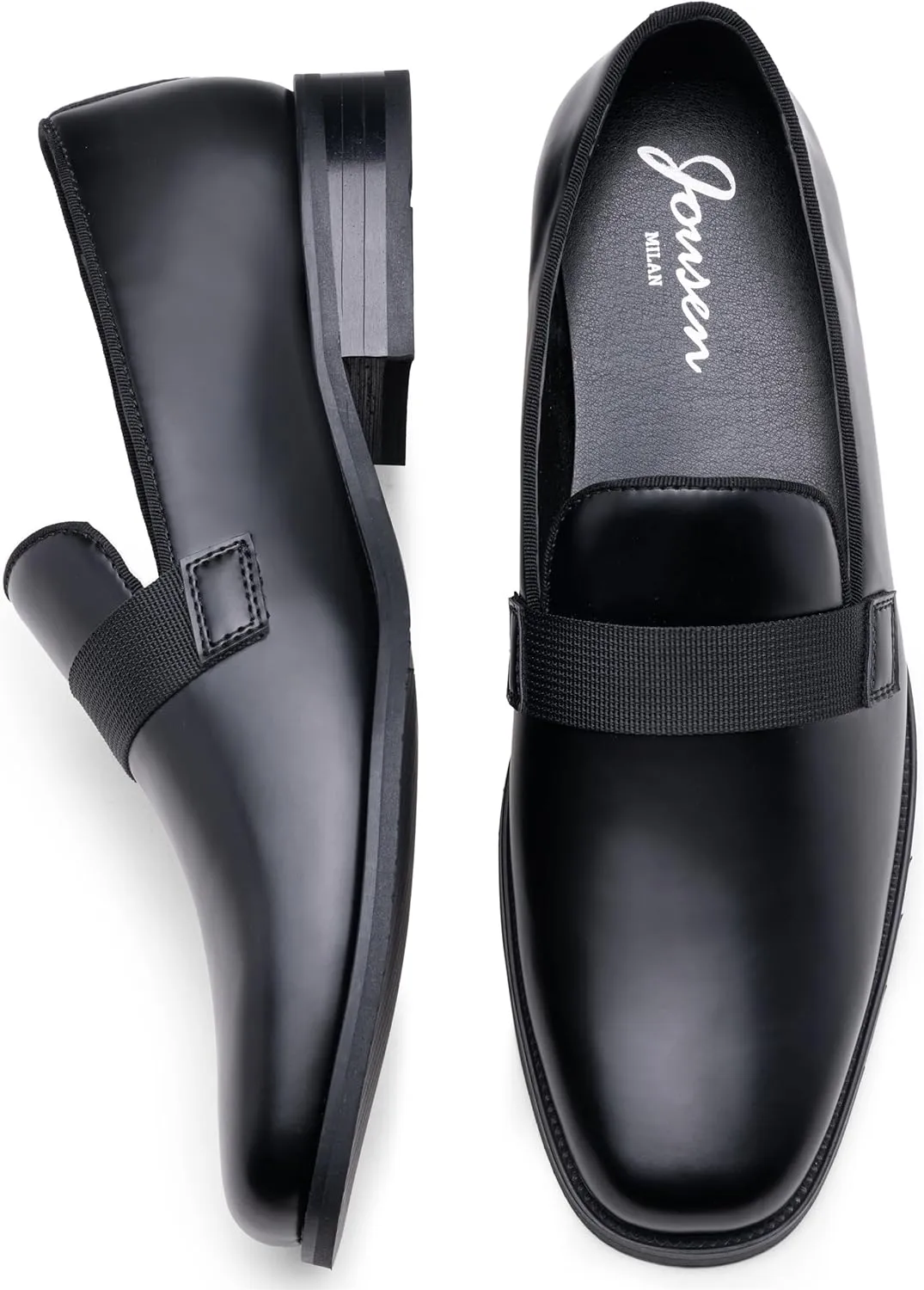Jousen Men's Tuxedo Shoes Black Dress Shoes for Men Business Formal Mens Loafers Slip On
