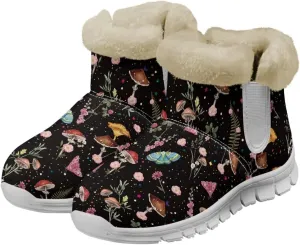 JoyLamoria Green Sea Turtle Winter Snow Boots for Women Anti Slip Warm Boots Fuzzy Fluffy Ankle Booties for Women Teens Cold Weather Walking Sneakers Boots