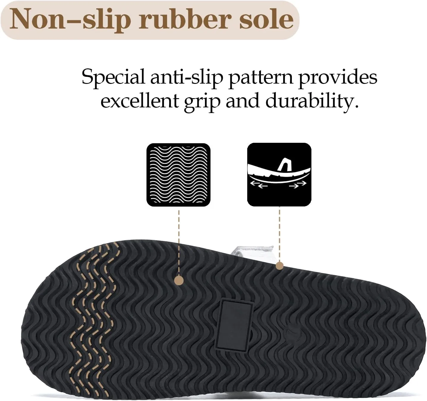 JSWEI Sandals Slides for Women,Women's Slippers Shoes Non-Slip Comfortable and Adjustable Velcro Summer Arch Support Woman Slides Sandals Outdoor Flat Slippers Beach Sandalias Para Mujer