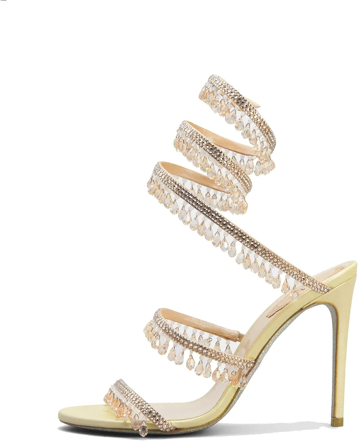 keleimusi Women's Rhinestone Chandelier Embellished Strappy High Heel Sandals 4-inch