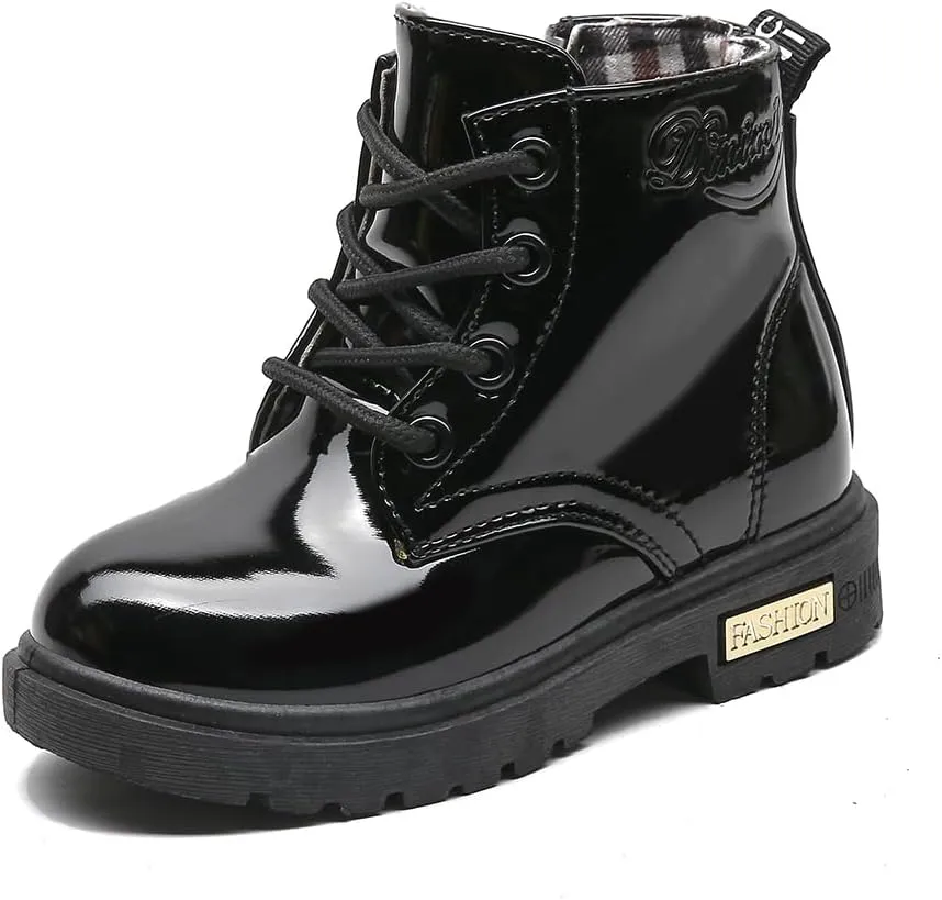 Kids Ankle Boots Boys Girls Waterproof Outdoor Combat Shoes Black 3.5 M US Big Kid
