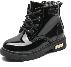Kids Ankle Boots Boys Girls Waterproof Outdoor Combat Shoes Black 3.5 M US Big Kid
