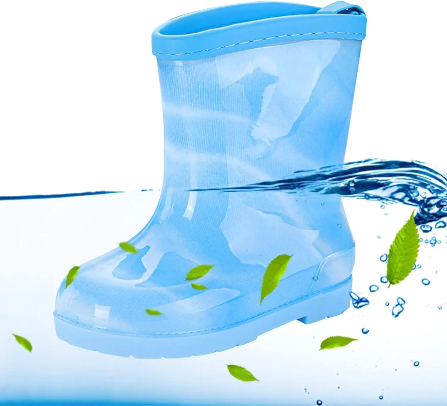 Kids Bow Rain Boots for Girls Toddler Waterproof Rubber Cute Rainbow Rain Shoes Lightweight Anti Leather Kids Boots