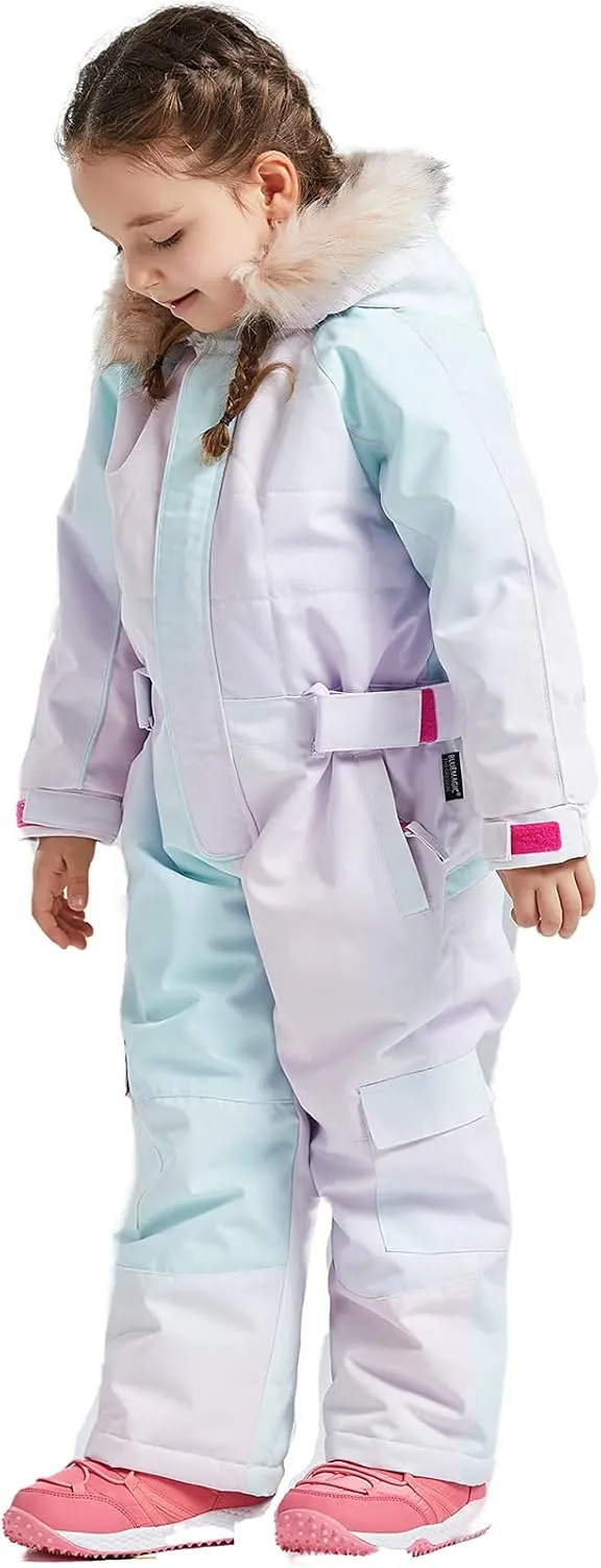 Kids Girls Boys Waterproof Colorful One Piece Snowsuits Coveralls Ski Suits Jackets Winter Jumpsuits