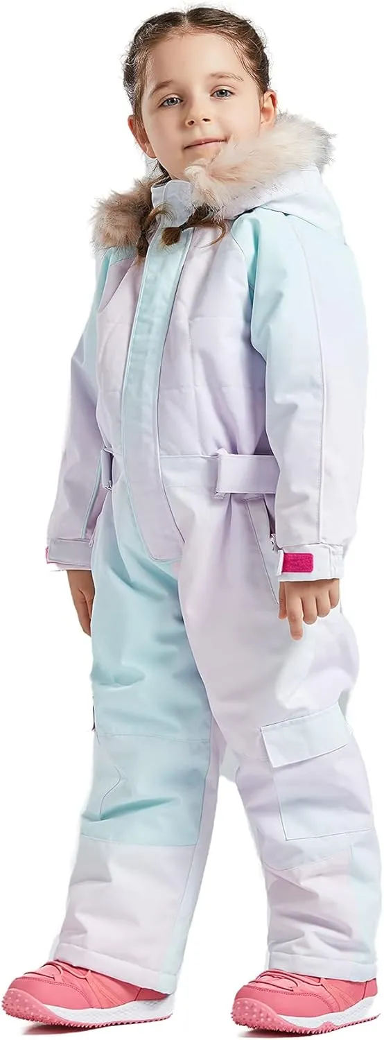 Kids Girls Boys Waterproof Colorful One Piece Snowsuits Coveralls Ski Suits Jackets Winter Jumpsuits