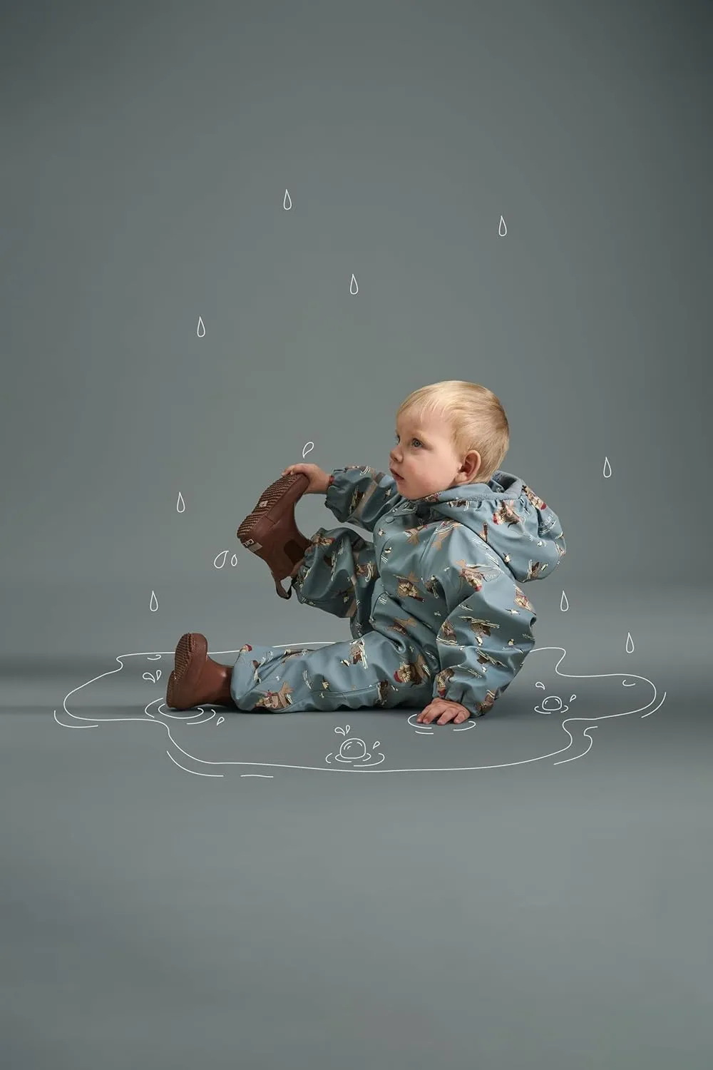 Kids Rain and Snow Suit for Boys Girls with Detachable Hood, Waterproof Raincoat and Pants - Ideal for Rain and Snow