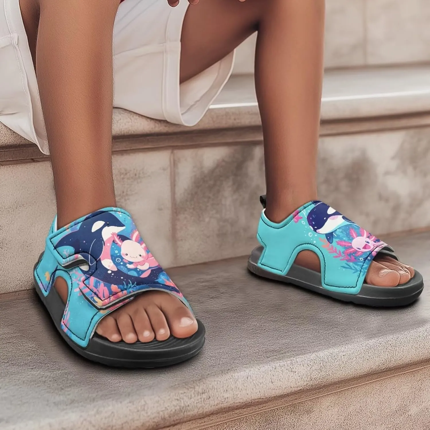 Kids Sandals Ocean Series Summer Kids Shoes Open Toe Sport Outdoor Athletic Sandals Quick Dry Water Shoes