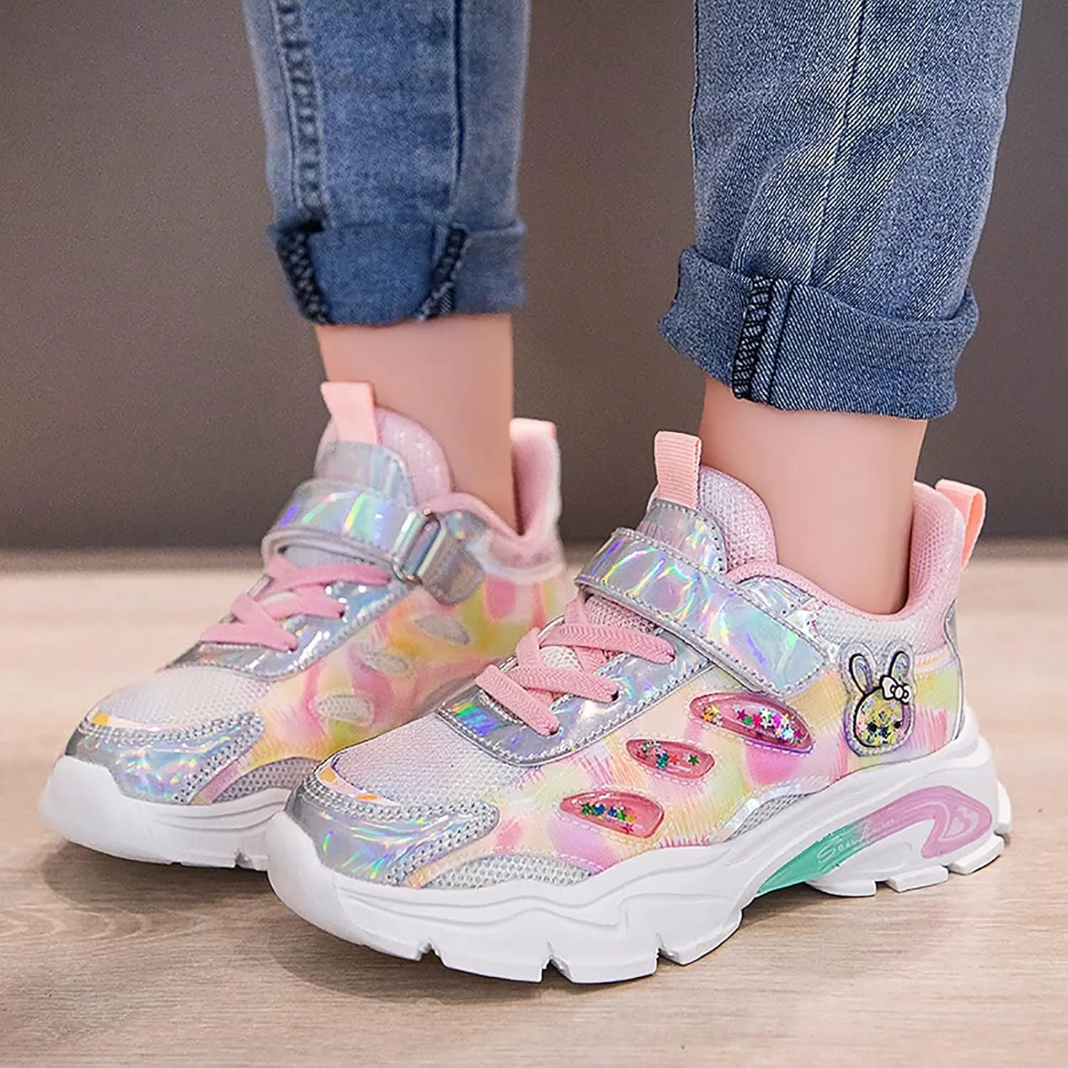 Kids Shoes Boys Girls Running Tennis Shoes Rabbit Lightweight Fashion Sneakers for Sports Athletic Gym Walking