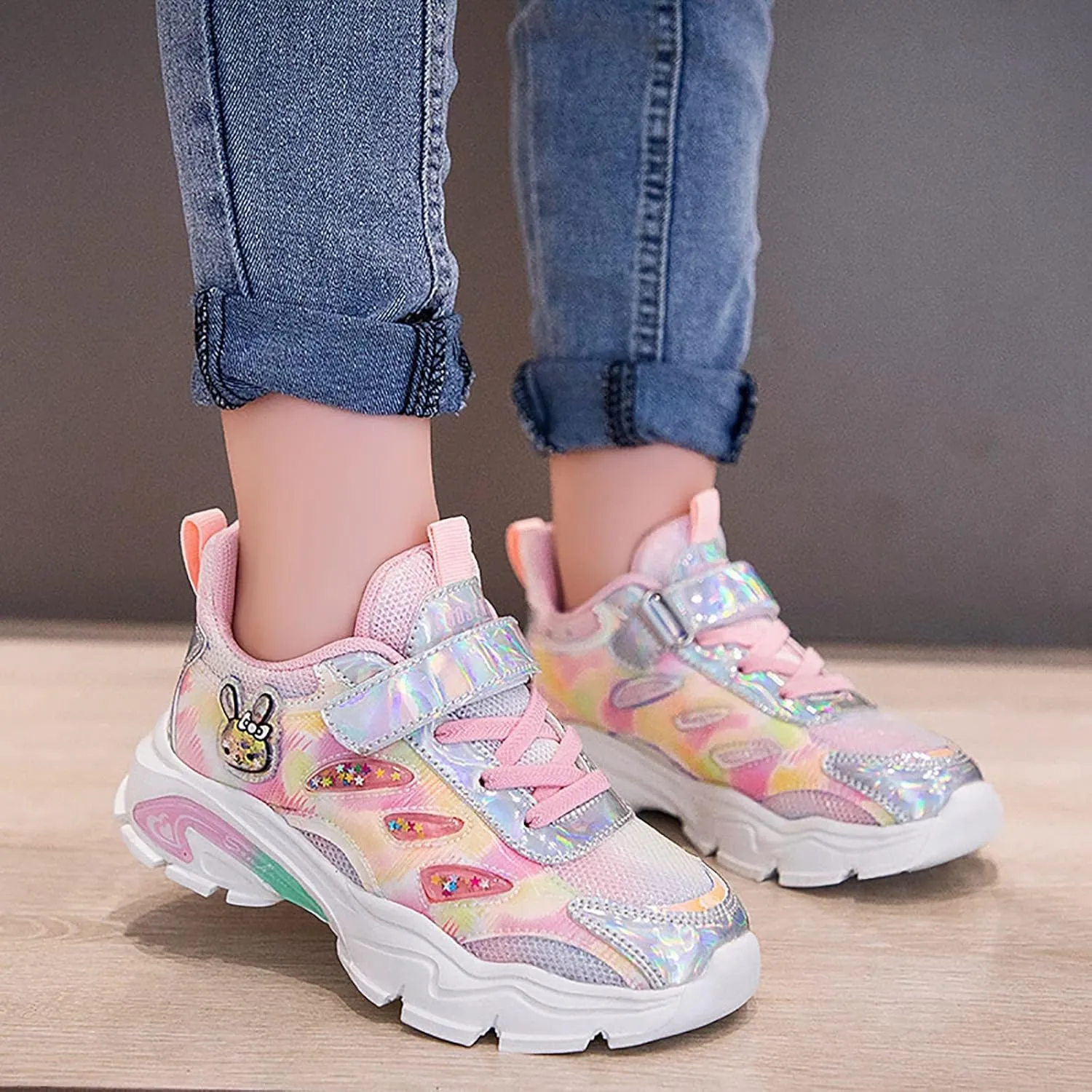 Kids Shoes Boys Girls Running Tennis Shoes Rabbit Lightweight Fashion Sneakers for Sports Athletic Gym Walking