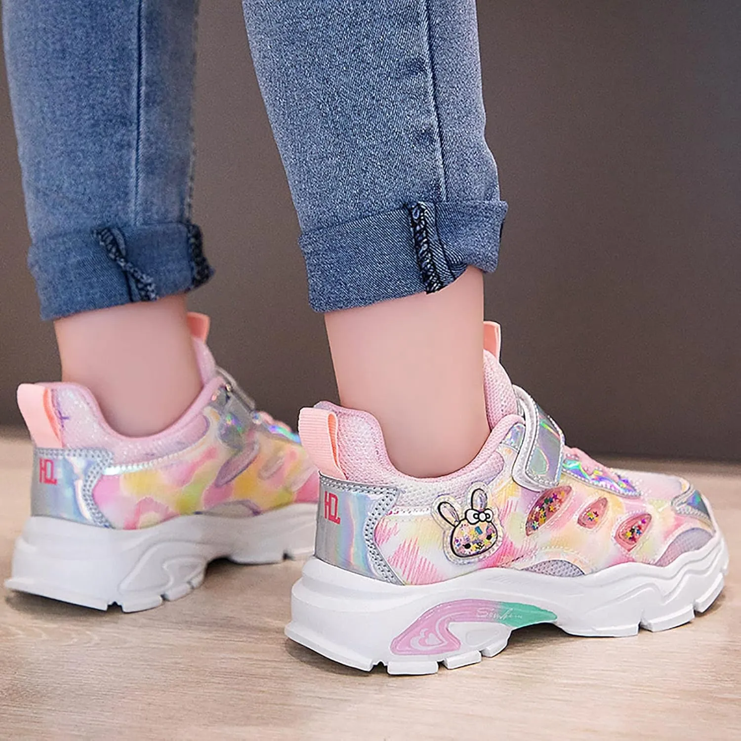 Kids Shoes Boys Girls Running Tennis Shoes Rabbit Lightweight Fashion Sneakers for Sports Athletic Gym Walking