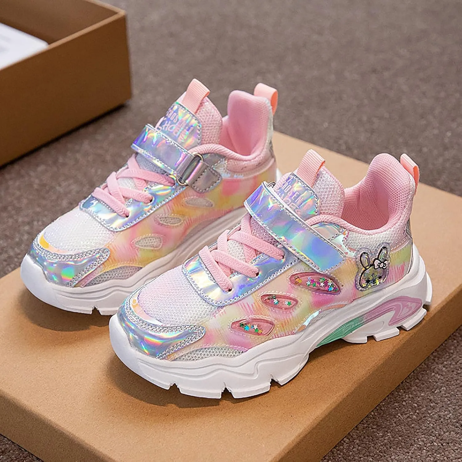 Kids Shoes Boys Girls Running Tennis Shoes Rabbit Lightweight Fashion Sneakers for Sports Athletic Gym Walking
