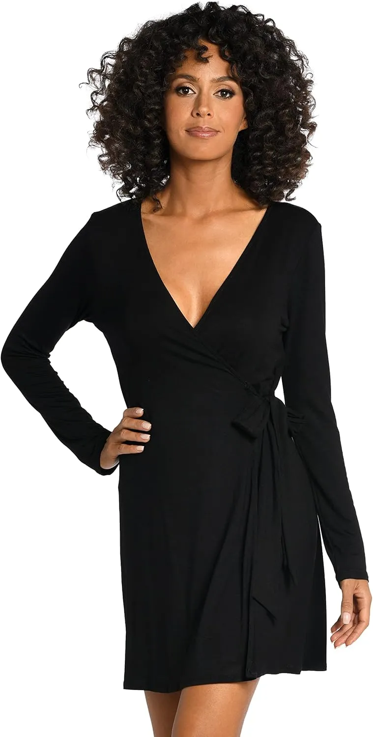 La Blanca Women's Standard Long Sleeve Mini Dress Swimsuit Cover Up