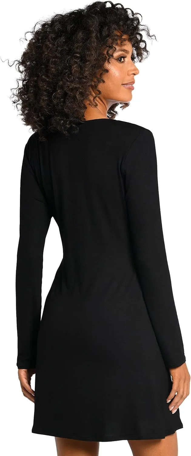 La Blanca Women's Standard Long Sleeve Mini Dress Swimsuit Cover Up