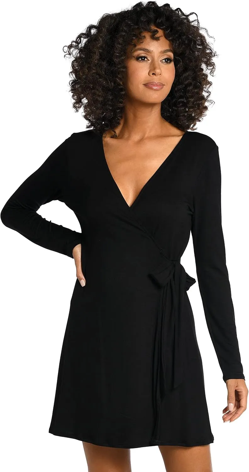 La Blanca Women's Standard Long Sleeve Mini Dress Swimsuit Cover Up