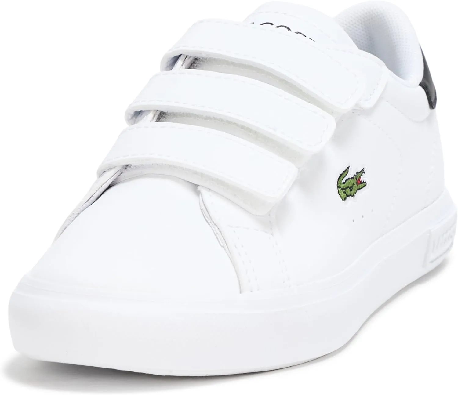 Lacoste Kid's Powercourt Sneaker, White & Black, 13