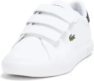Lacoste Kid's Powercourt Sneaker, White & Black, 13