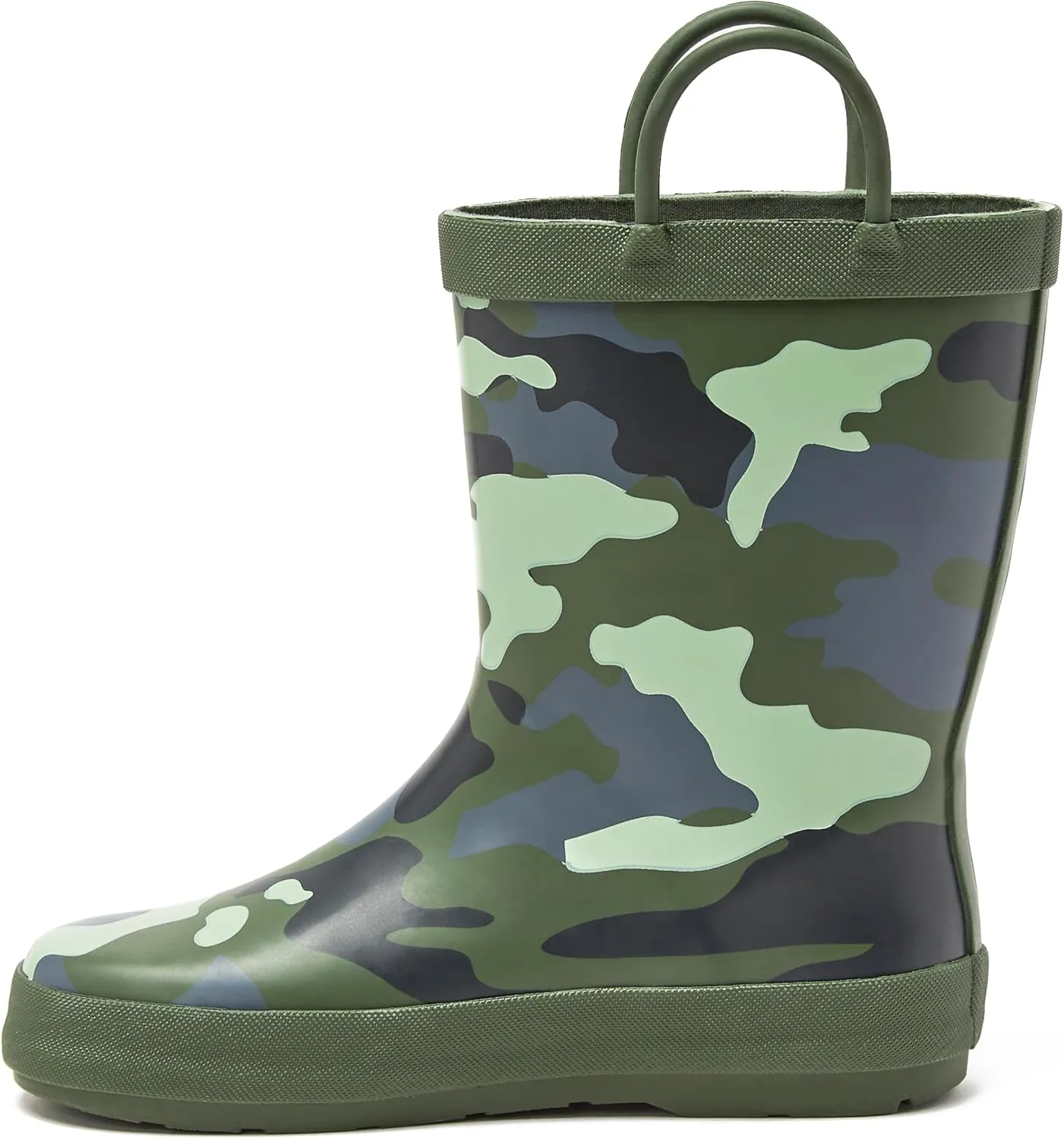 Lands' End Boys and Girls Waterproof Boots Kids and Toddler Rain Boots - Girls and Boys Rubber Rain Boots Kids Size 5 Toddler to 7 Big Kid, Slip On Girls and Boys Rain Boots with Handles