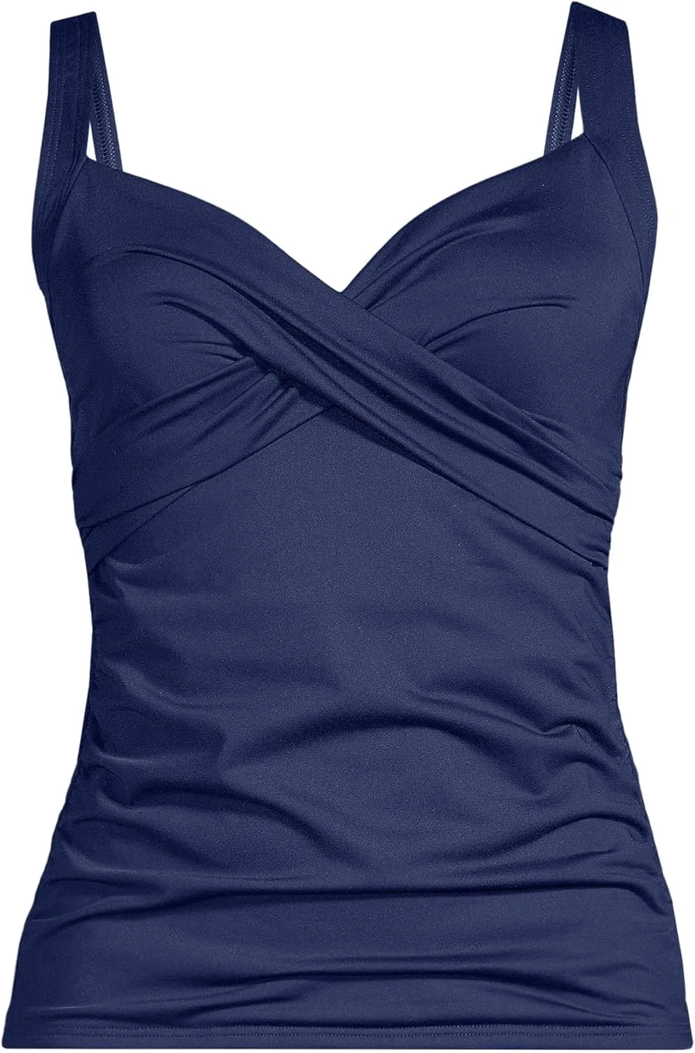 Lands' End Women's Wrap Underwire Tankini Top Swimsuit