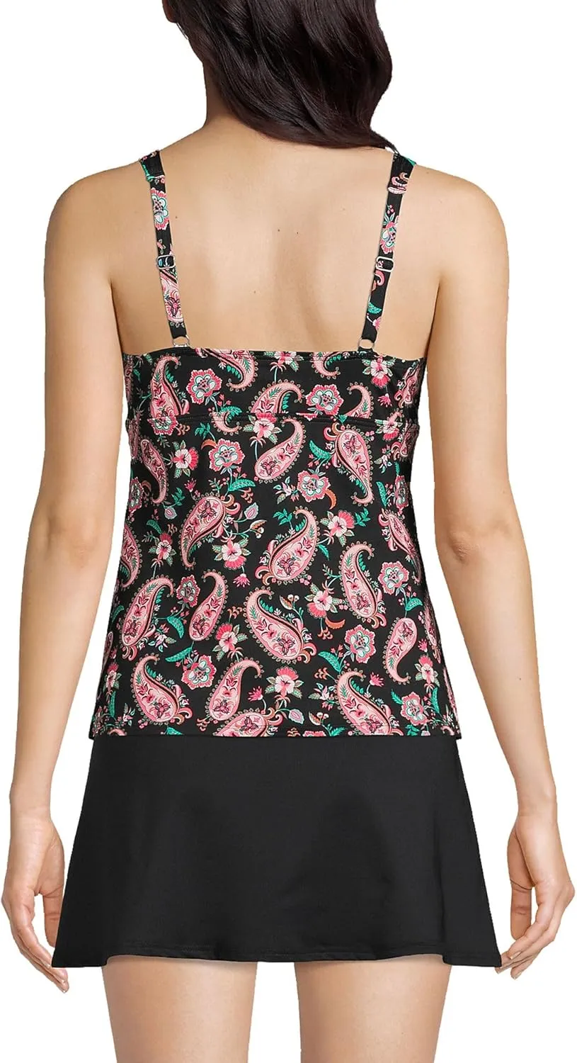 Lands' End Women's Wrap Underwire Tankini Top Swimsuit