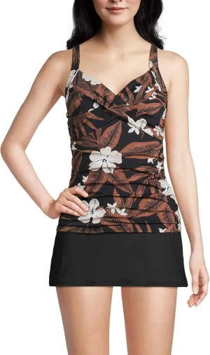 Lands' End Women's Wrap Underwire Tankini Top Swimsuit