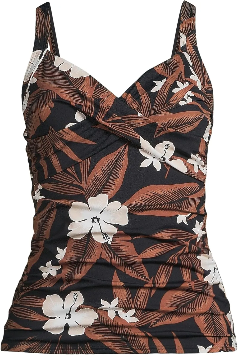 Lands' End Women's Wrap Underwire Tankini Top Swimsuit