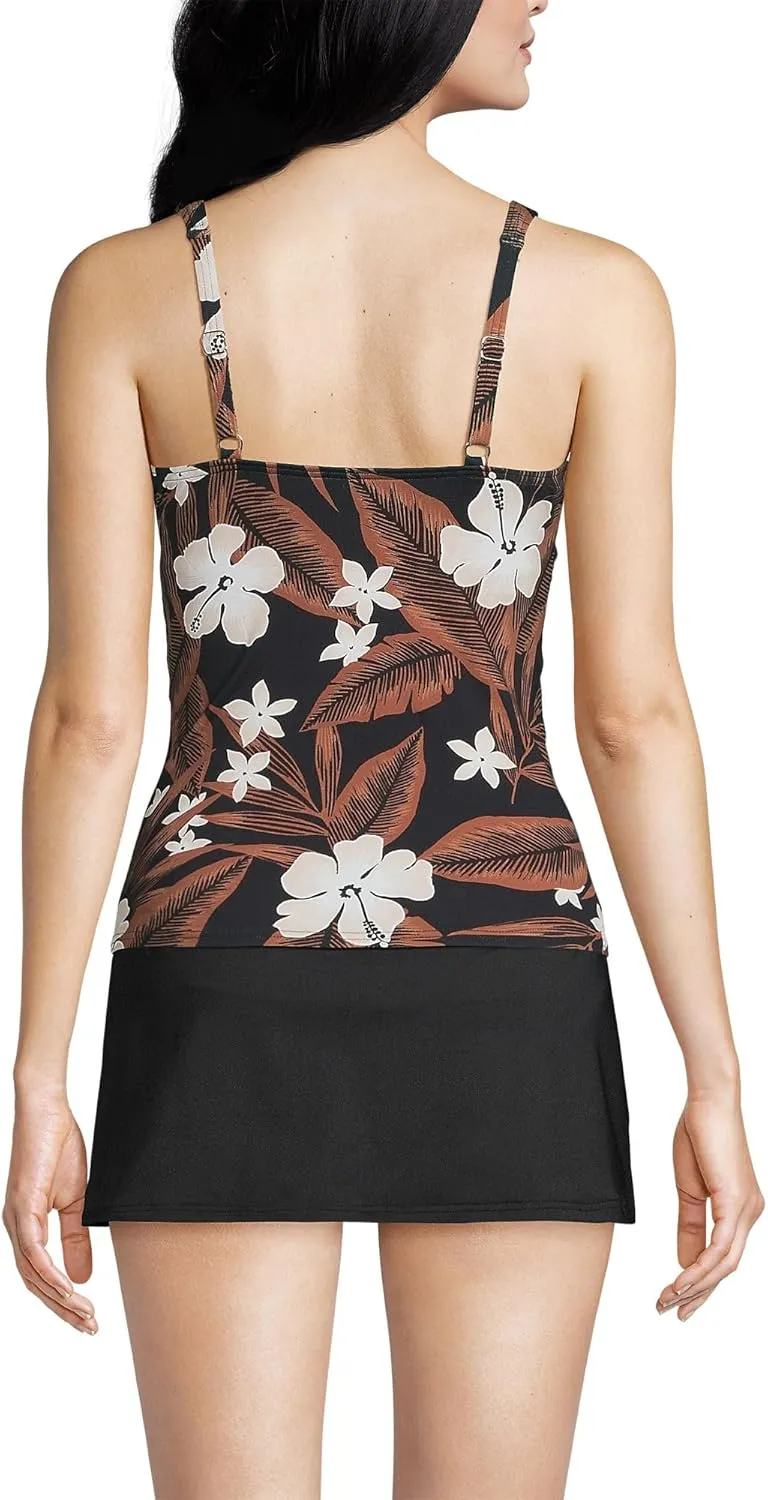 Lands' End Women's Wrap Underwire Tankini Top Swimsuit