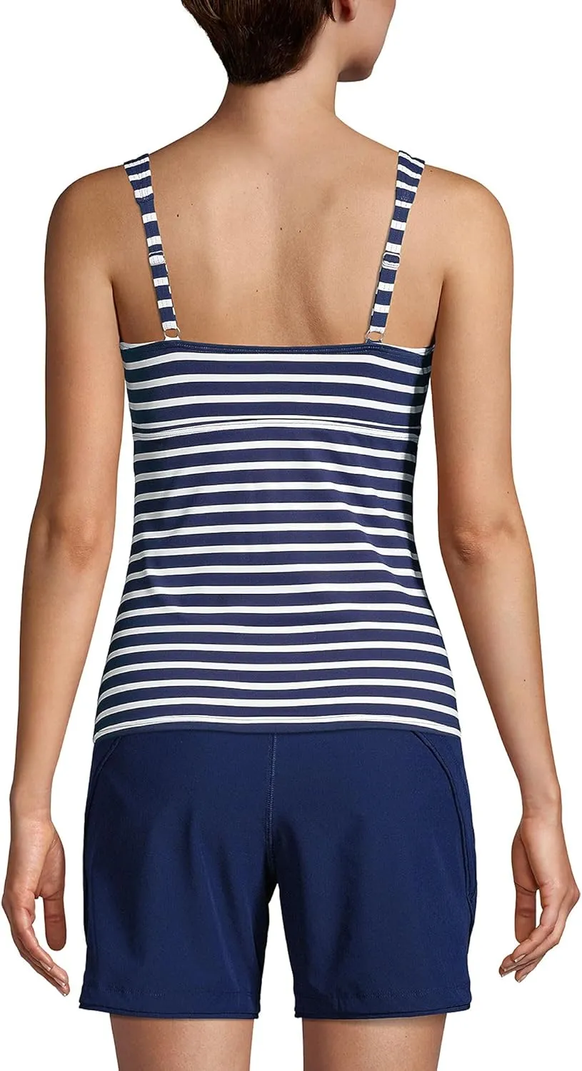 Lands' End Women's Wrap Underwire Tankini Top Swimsuit