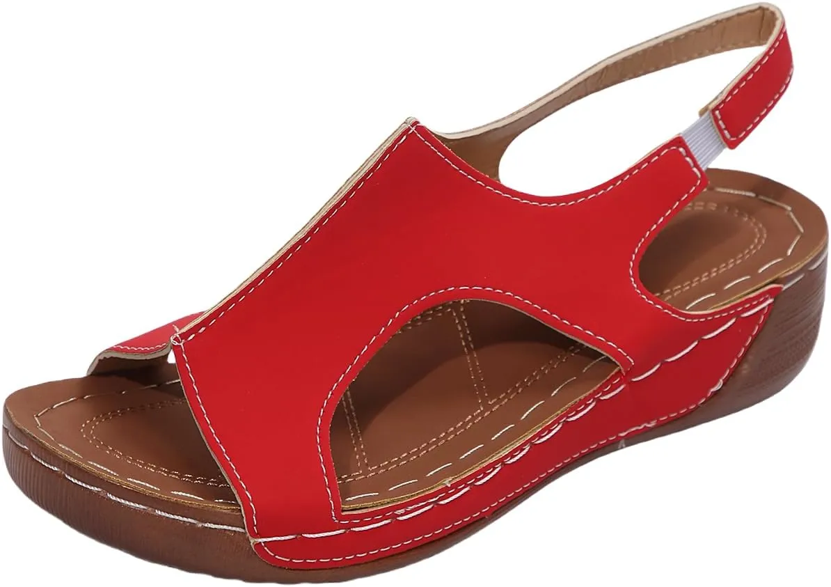 Large New Platform Wedge Peep Toe Sandals