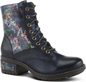 L'Artiste by Spring Step Marty Met Hand Painted Metallic Floral Ankle Boots for Women | Shoes for Women with Arch Support and Flexible Sole