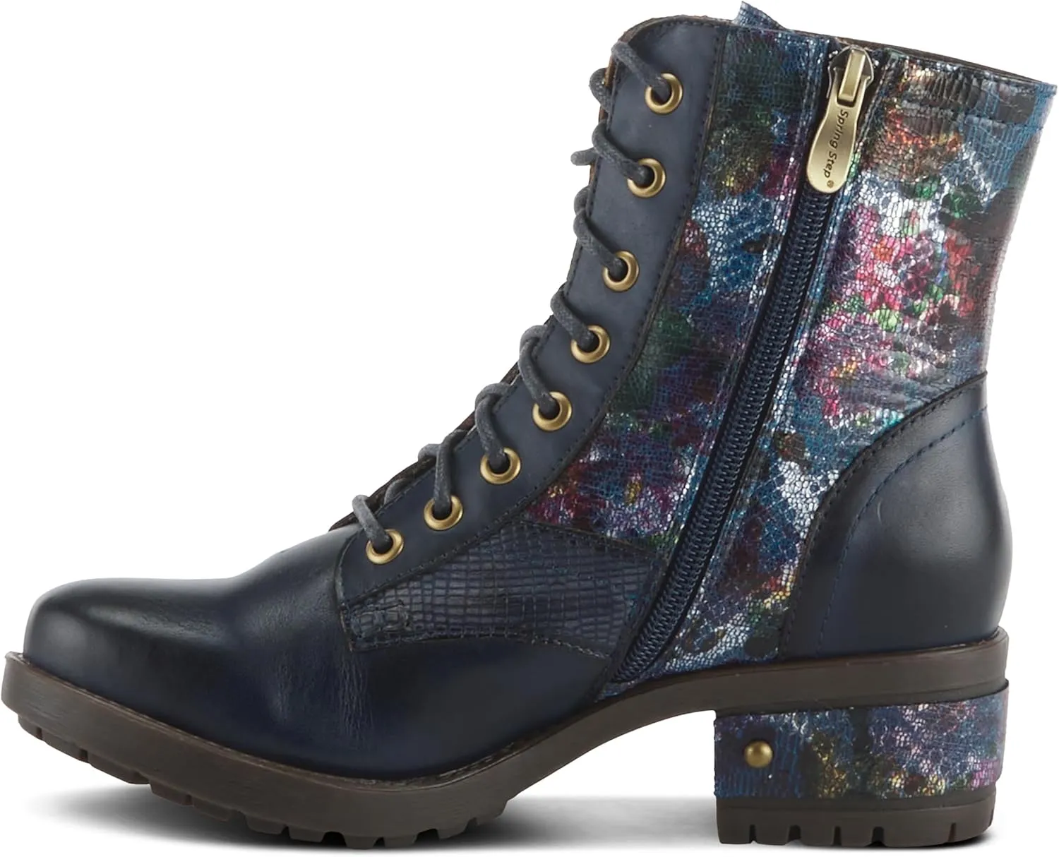 L'Artiste by Spring Step Marty Met Hand Painted Metallic Floral Ankle Boots for Women | Shoes for Women with Arch Support and Flexible Sole