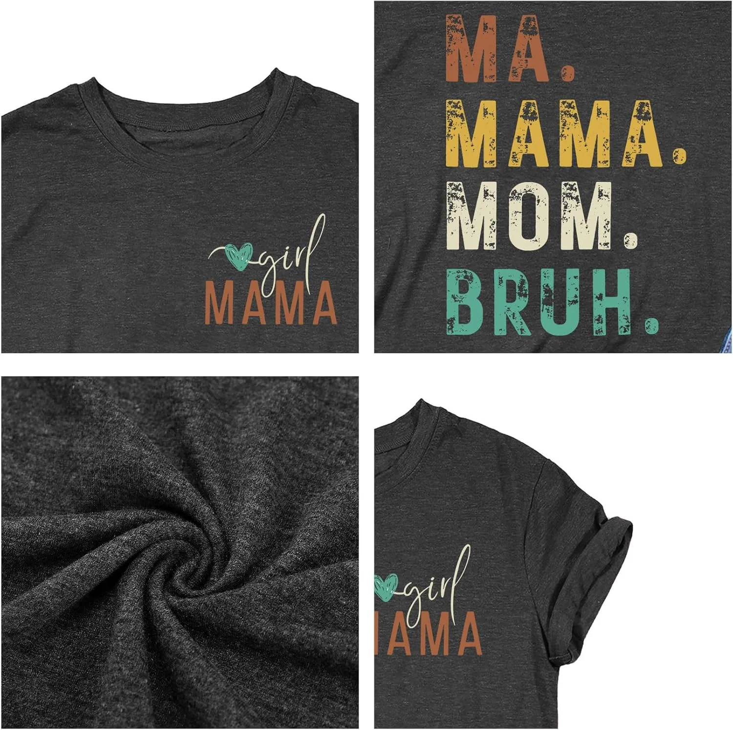 LAZYCHILD Mama T-Shirts Women Mama Shirt - Mommy Mom Bruh Shirt Funny Mom Tee Tops