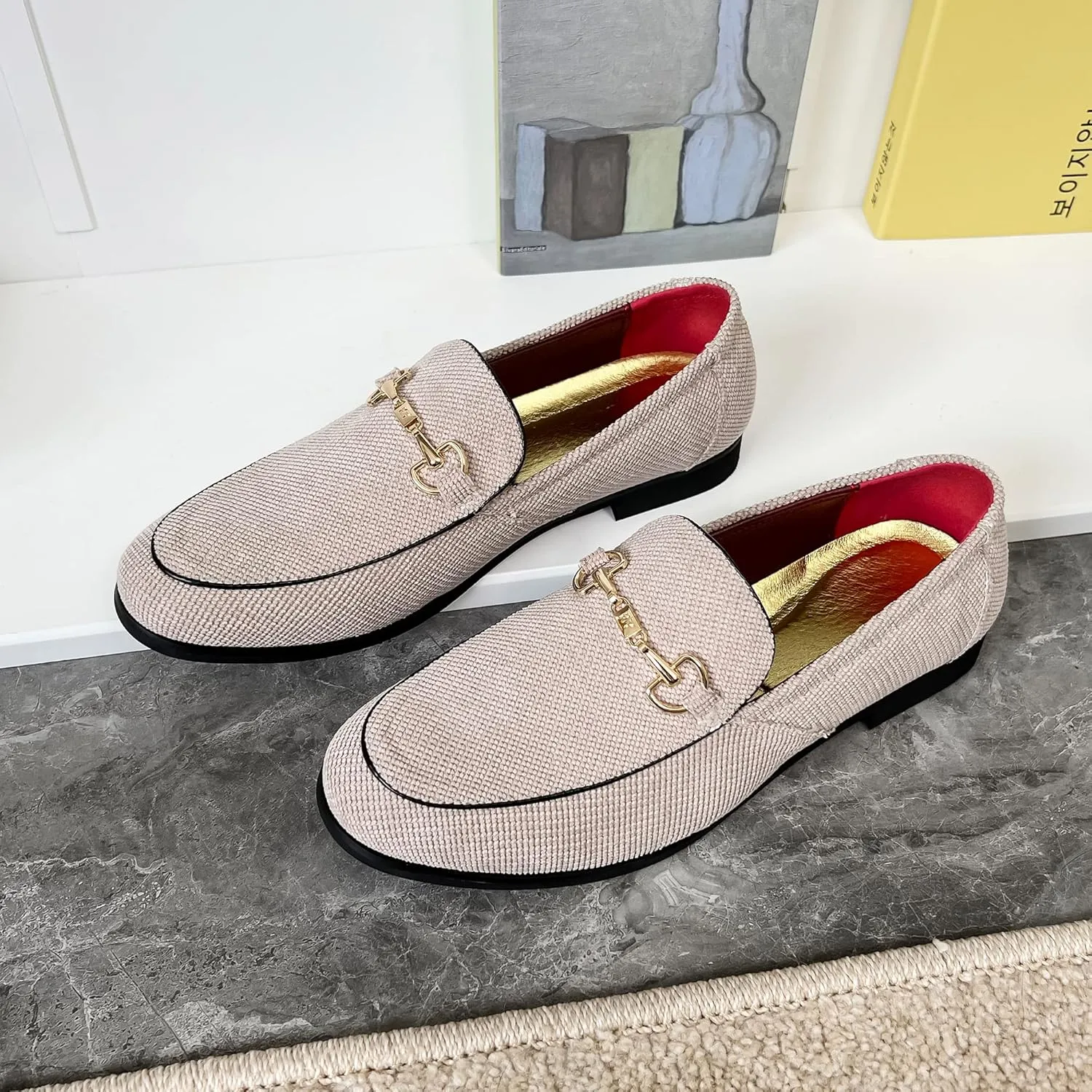 LCQL Men's Luxury Velvet Penny Loafer Shoes Noble Slip-on Casual Suede Loafers Smoking Slippers Plus Size 7-13