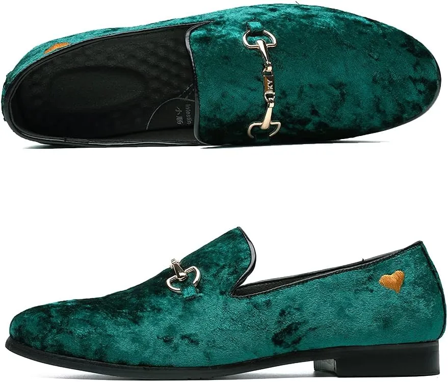LCQL Men's Luxury Velvet Penny Loafer Shoes Noble Slip-on Suede Loafers Smoking Slippers Plus Size 7-13