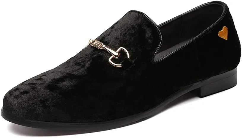 LCQL Men's Luxury Velvet Penny Loafer Shoes Noble Slip-on Suede Loafers Smoking Slippers Plus Size 7-13