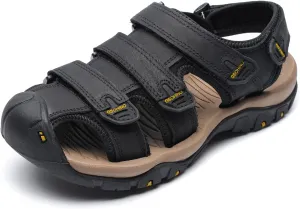 Leather Sports Sandals For Men Closed Toe Hiking Outdoor Athletic Casual Walking Sandals Water Shoes Summer Fisherman Sandal Handmade