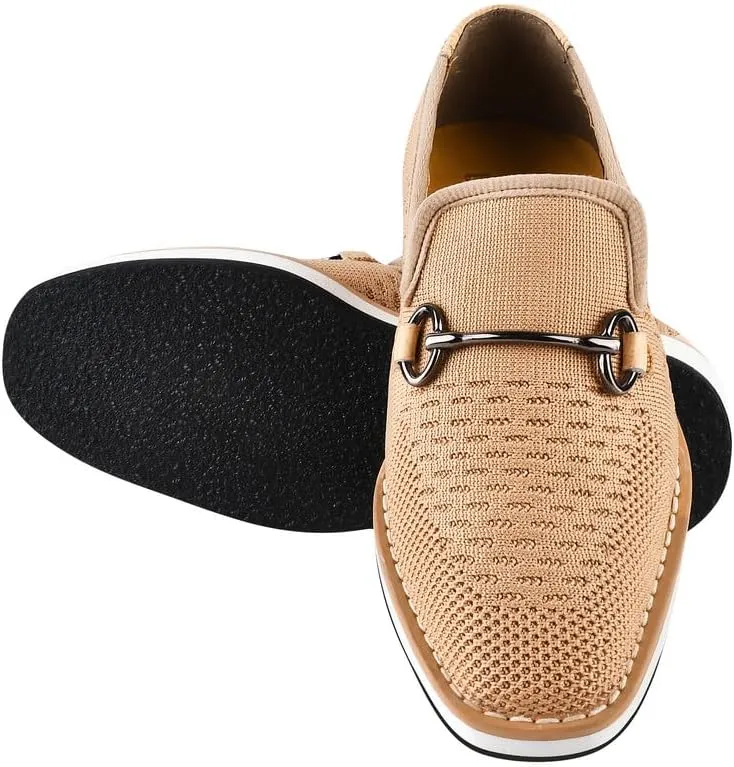 LIBERTYZENO Boys Lizard Print Textile & Leather Kids Slip on Dress Loafer Shoes for Prom Graduation