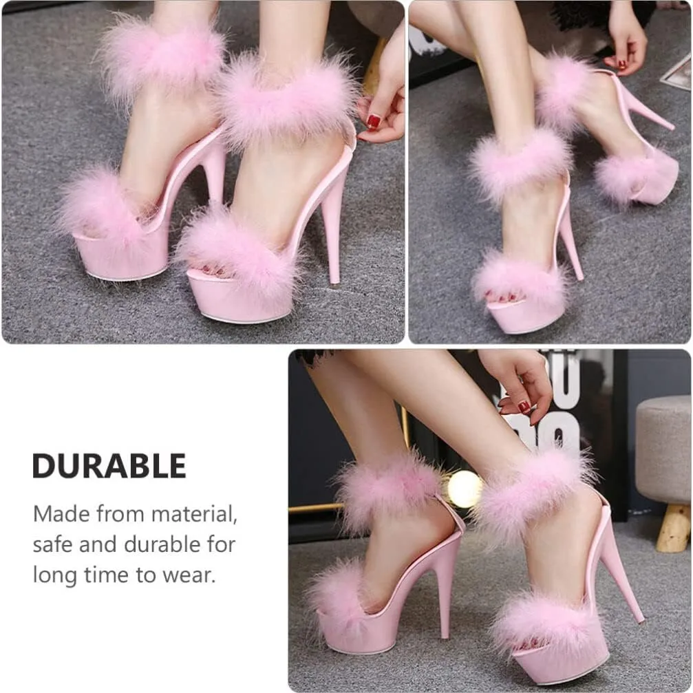 LIFKOME 1pair Super High Heel Fur Shoes High-Heel Boots Women's Household Sole: Rubber