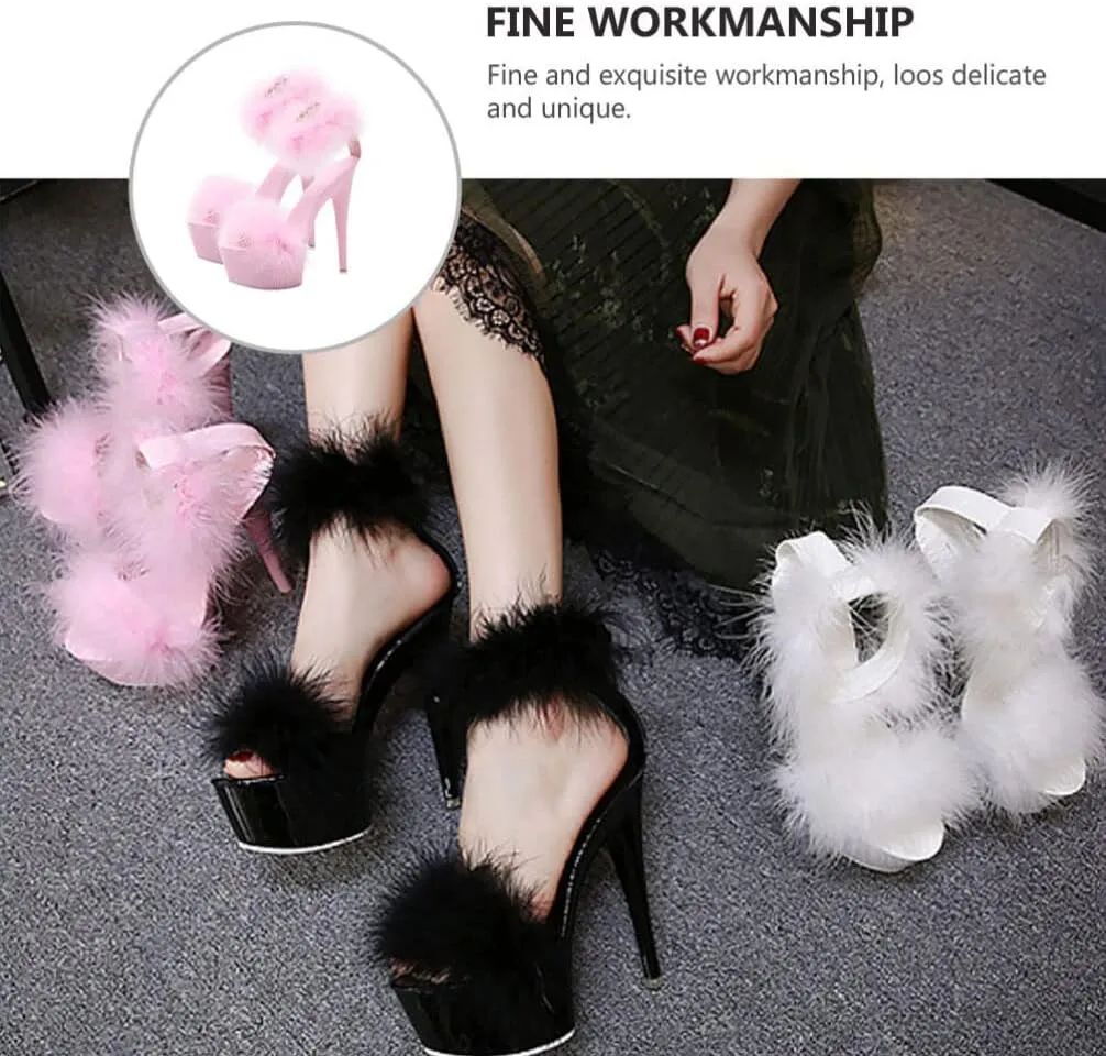 LIFKOME 1pair Super High Heel Fur Shoes High-Heel Boots Women's Household Sole: Rubber