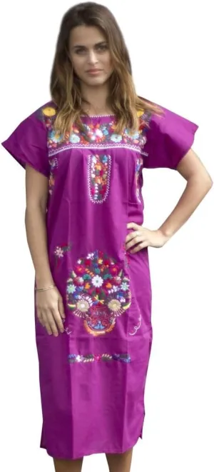 Liliana Cruz Hand Embroidered Authentic Mexican Peasant Dress