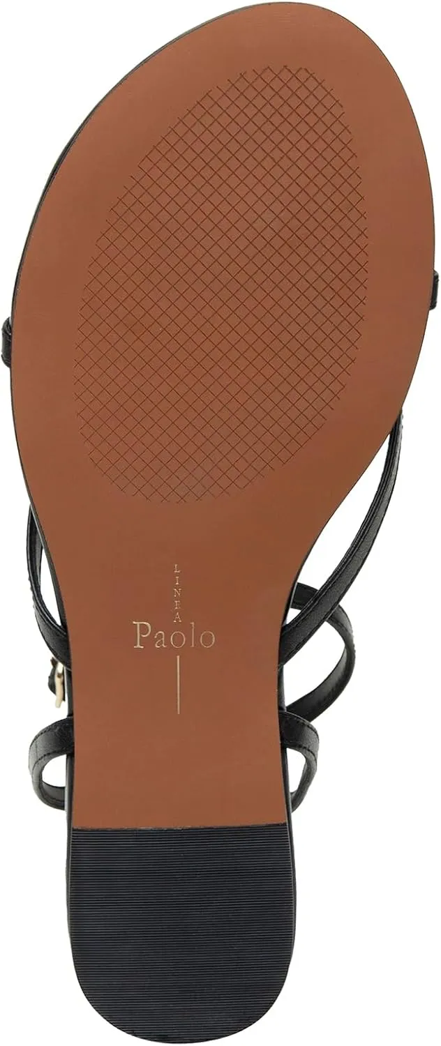 Linea Paolo - LUZ - Womens Strappy Ankle Wrap Flat Leather Sandals