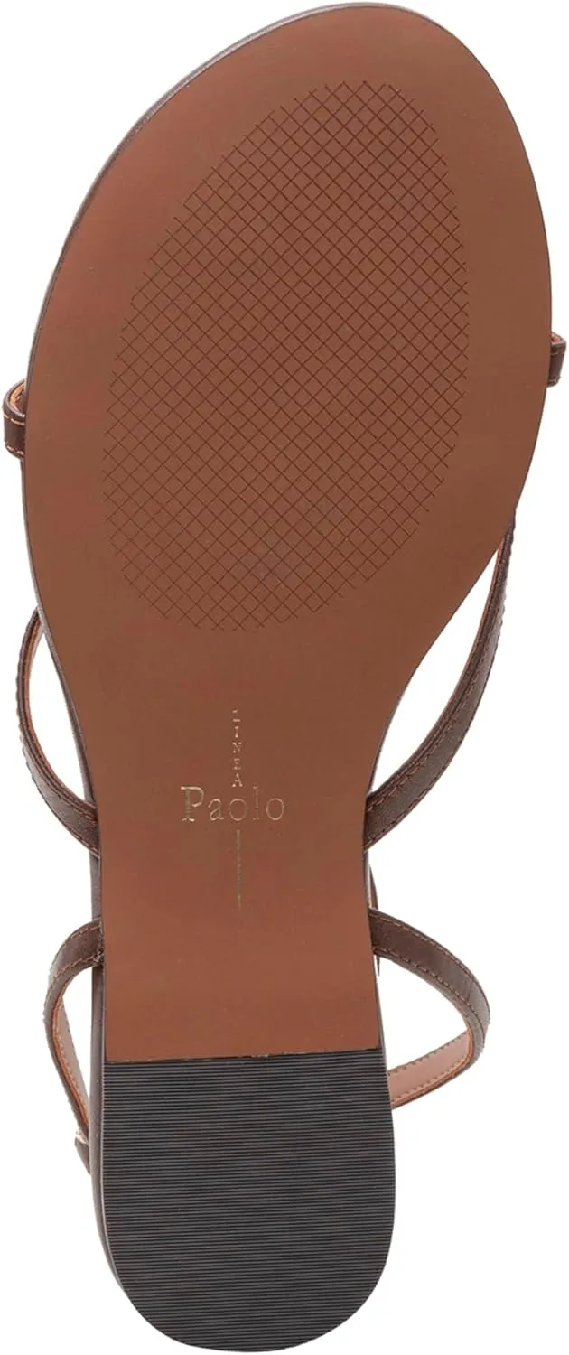 Linea Paolo - LUZ - Womens Strappy Ankle Wrap Flat Leather Sandals