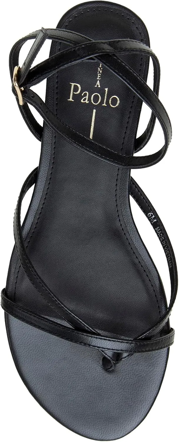 Linea Paolo - LUZ - Womens Strappy Ankle Wrap Flat Leather Sandals