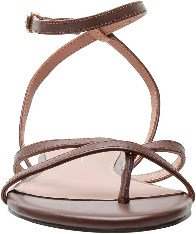 Linea Paolo - LUZ - Womens Strappy Ankle Wrap Flat Leather Sandals