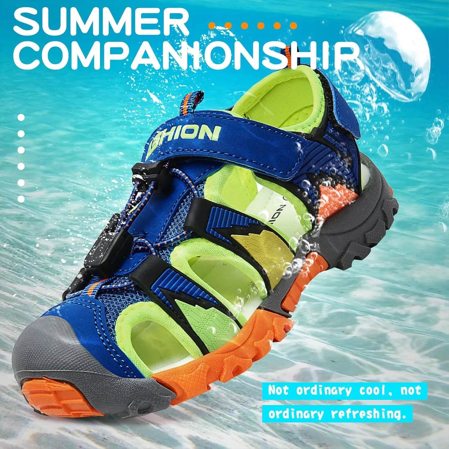Littleplum Boys Sandals Closed Toe Sport Sandals Summer Shoes for Kids Walking Hiking Athletic Outdoor