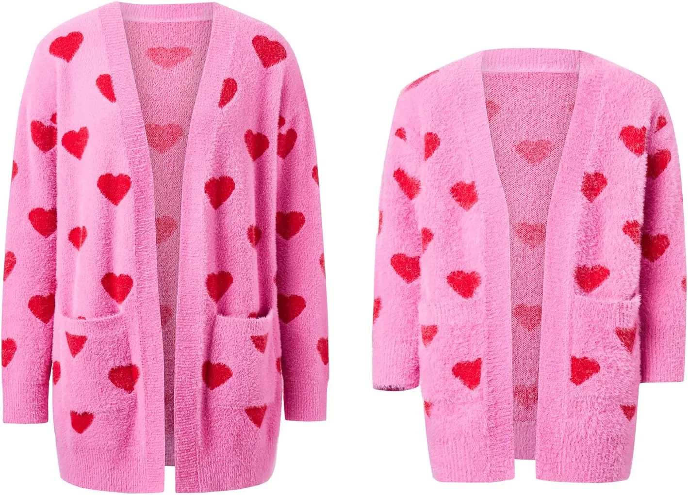 Luckinbaby Mommy and Me Valentines Outfits Heart Sweater Love Graphic Tops Family Matching Girls Long Sleeve Pullover